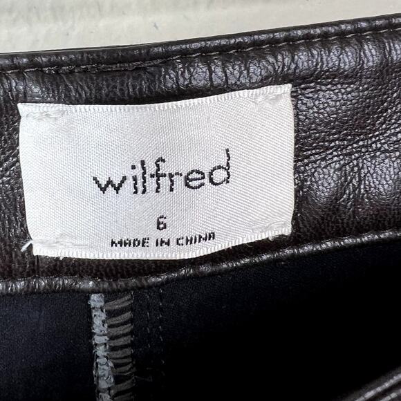 Aritzia Wilfred The Melina Pant High Waisted Vegan Leather Pants Straight Leg 6 - Picture 5 of 9